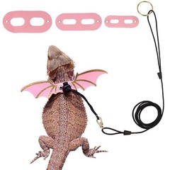 ADOGGYGO Bearded Dragon Leash Harness 3 Size Pack Pink Lizard Wing Walking Set