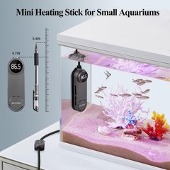 boxtech Small Fish Tank Heater – Mini Aquarium Heater, 50w Submersible Turtle…