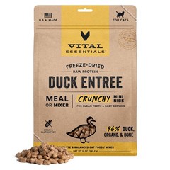 Vital Essentials Freeze Dried Cat Food, Raw Duck Crunchy Mini Nibs | Complete…