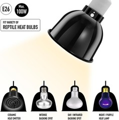 5.5” Standard Dome Reptile Heat Lamp UVB Light Fixture 100W