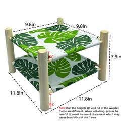 Bearded Dragon Bed Double-Layer Wood Reptile Lizard Lounger Sleeping Hammock …