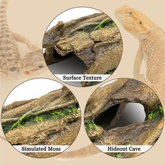 Fhiny Aquarium Resin Bark Terrarium Decor, Reptile Hides and Caves, Fish Hide…