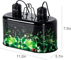 WACOOL Reptile Dome Light Dual Fixture for 2 Bulbs, Green