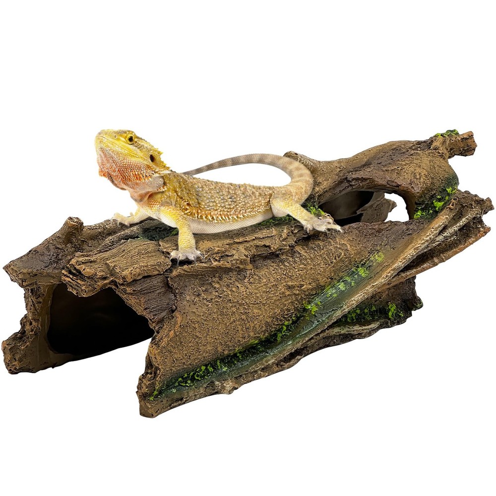 Fhiny Aquarium Resin Bark Terrarium Decor, Reptile Hides and Caves, Fish Hide…