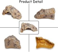 Reptile Rock Reptile Hide Cave Hideout Terrarium Habitat Decor Ornament Shelt…