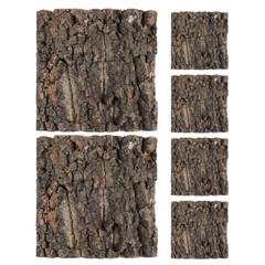 6Pcs Reusable Natural Cork Bark Panels Reptile Tank Background Coffee Color