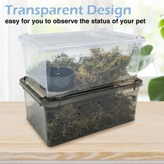 6pcs reptile Plastic Terrarium, Transport Container for Lizards, Geckos and more