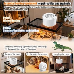 Safe 200W Reptile Space Heater with Remote Control – Ideal for Snakes and Geckos