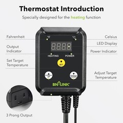 Heat Mat Thermostat for Germination & Reptiles, Safe Digital Control 1000W