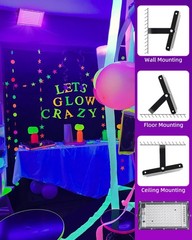 THECHAM 100W LED Black Lights IP66 Waterproof Light Outdoor with 5.9ft…