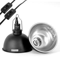 Reptile Light Fixture 2 Pack, 8.5inch Deep Dome Reptile Heat Lamp with Separa…