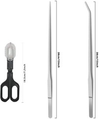 alfyng 15 Inch Reptile Feeding Tongs Long Tweezers Cricket Clamp Bug Scooper, 3