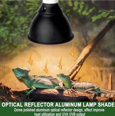 Reptile Light Fixture,5.5 Inch Shallow Dome Reptiles Heat Lamp Fixture for UV…