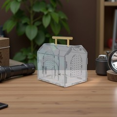 Jumping Spider Enclosure: – Acrylic Clear Ventilated Terrarium – 6.7×5.9×4.7″
