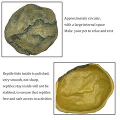 Extra Large Resin Reptile Hide for Ball Pythons, Lizards, Leopard Geckos, Bearde