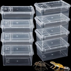 8 Pcs Reptile Breeding Box Plastic Spider Terrarium Tarantula Feeding Box for…