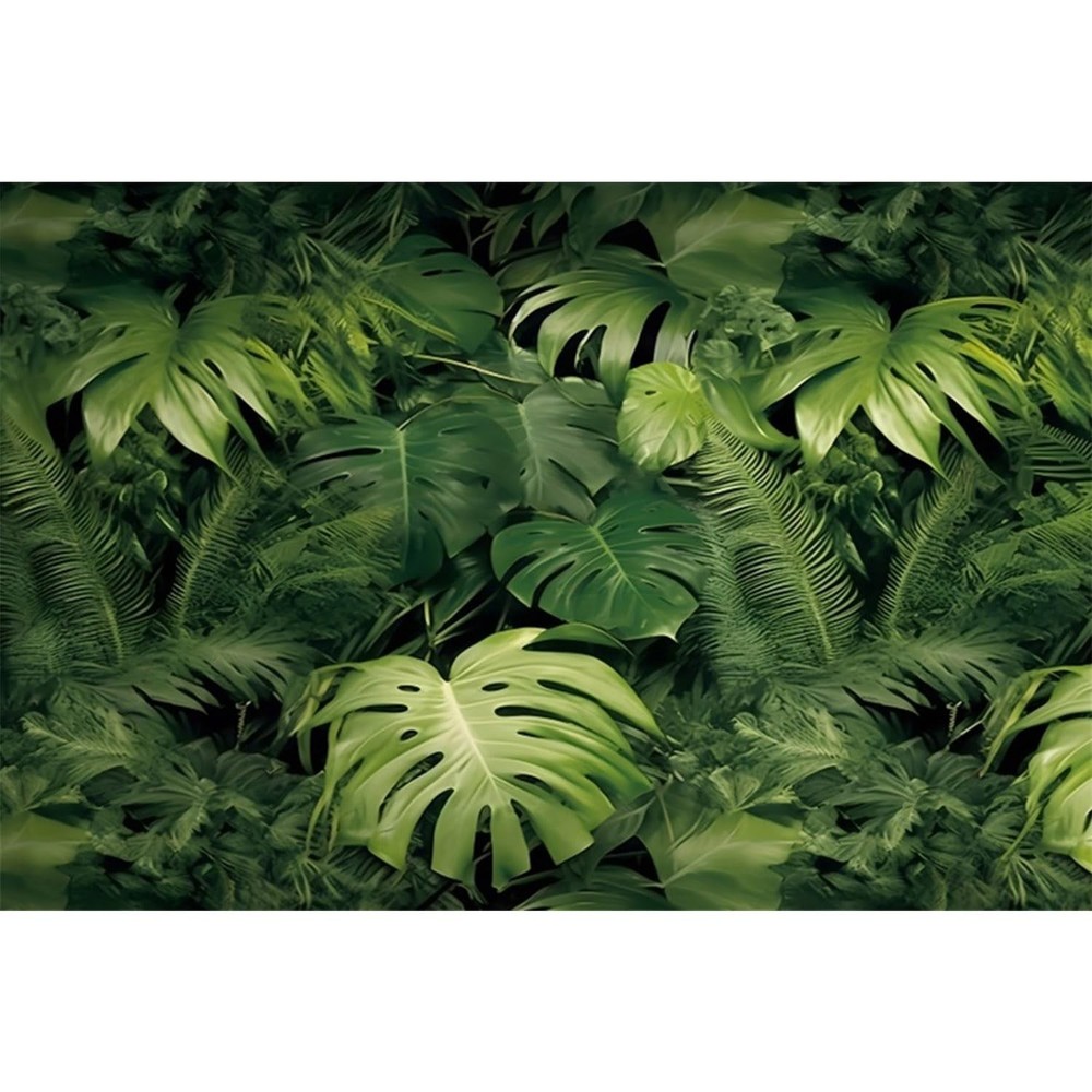 AWERT 36×18 inches Tropical Leaves Terrarium Background Polyester Reptile Hab…
