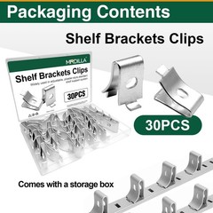 Mrdilla 30Pcs Metal Cabinet Shelf Clips, Adjustable Shelf Brackets for Kitche…