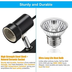 Reptile Heat Lamp with 50W UVA UVB Bulb Rotatable Clamp Light for Basking NEW US