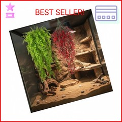PINVNBY 2 Pack Reptile Plants Terrarium Hanging Fake Vines with Suction Cup Arti