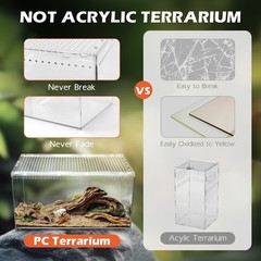 Escape Proof Reptile Terrarium,Shatter Proof Polycarbonate Tarantula Tank wit…