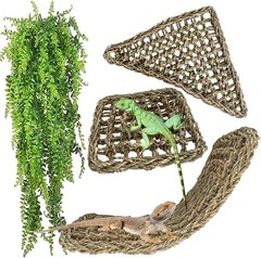 Reptile Hammock,Large Lizard Lounger,Bearded Dragon Tank Accessories Natural Sea