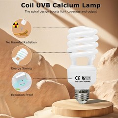 UVB 10.0 Reptile Light 26W, Compact Coil Desert Bulb for Bearded Dragons, Liz…