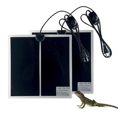 Reptile Heating Mat 2 PCS Pad Temp Adjustment Terrarium Heat 14W 11×11 Inch