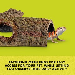 Naturalistic Bark Bends Hideout for Reptiles – 8.3″W x 3.6″H Plastic Design
