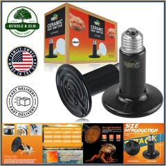 Reptile Heat Lamp Emitter, 100 Watt Ceramic Bulbs for Terrarium Heating, 2-Pack