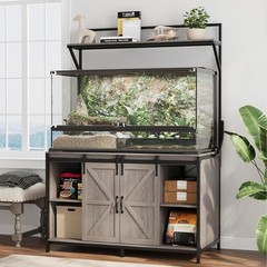 Farmhouse Reptile Tank Stand W/ Power Outlet 48″ X 24″ Tabletop
