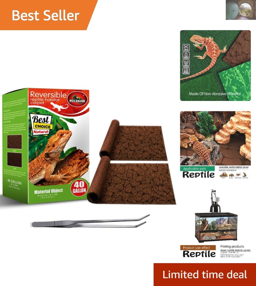 Versatile Reptile Carpet 2-Pack – Ideal for Snakes, Lizards & Turtles