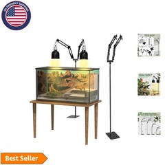Adjustable Dual Reptile Heat Lamp Stand – Suitable for Terrariums & Tanks