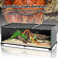 30″ Reptile Terrarium Tank with Ventilation & Feeding Ports for Snakes & Spiders