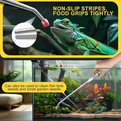 Versatile 2pcs Reptile Feeding Tongs & Spoon – Safe Stainless Steel Tools Set