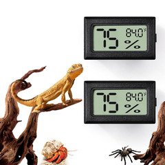2 PCS Rectangle Reptile Thermometer and Humidity Gauge for Bearded Dragon Access