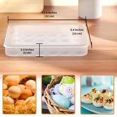 77L Deviled Egg Containers with Lid, (Set of 3), Plastic Egg Holder for Refri…