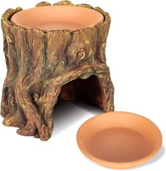 Naturalistic Leopard Gecko Hide Cave – Safe Resin Design with Clay Water Basin