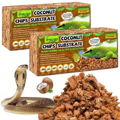 2 Pack Coconut Chip Substrate Reptile Bedding Natural Coco Husk for Snake Gecko