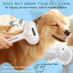 Fresh Fur Shower Brush,3 in 1 Pet Steam Brush,Spray Hair Removal Comb for Cat…