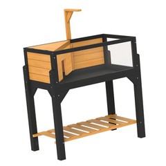 Yellow Wooden Tortoise Enclosure with Storage Shelf, Easy Access Top, Acrylic
