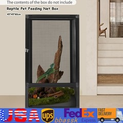 Micro Habitat Terrarium Enclosure Reptile Pet Feeding Net Box 17.7*17.7*31.5in