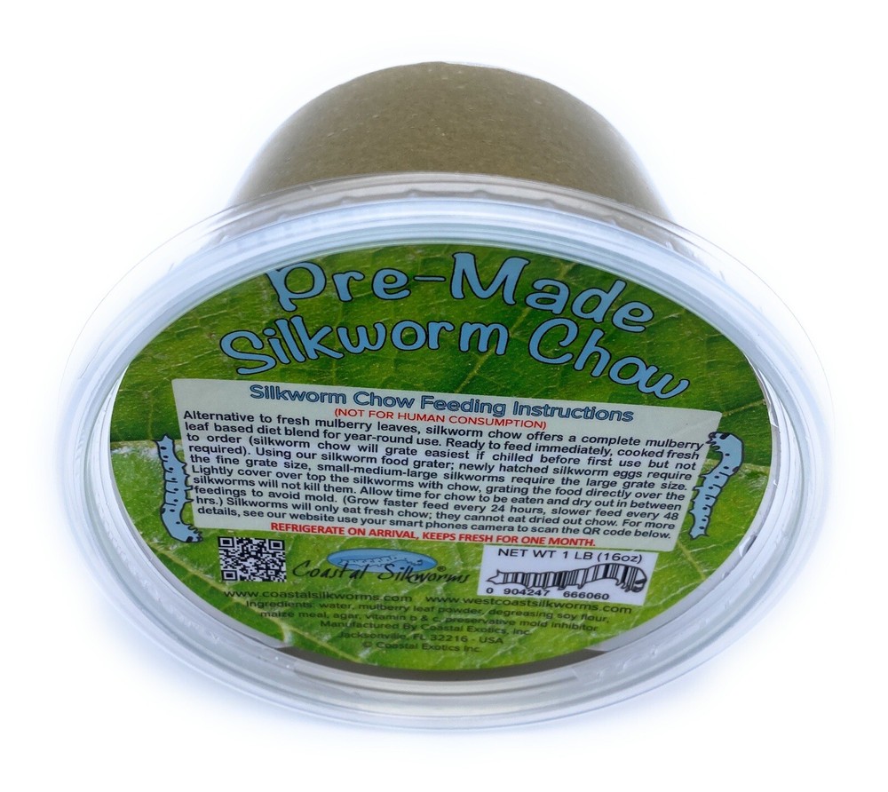 1 LB Silkworm Chow Cooked Ready to Feed (16oz)