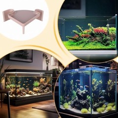 Aquarium Corner Cave with Viewing Window – 2-Hole Fish Hideout for Plecos,