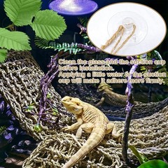 2Pcs Large Bearded Dragon Hammock Lizard Lounger Natural Seagrass Fiber Reptile