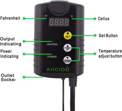 Aiicioo Under Tank Heater Thermostat – Reptile Heating Pad with Temperature C…