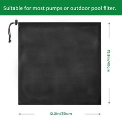 2 Pcs 12.2″ x 15.9″ Pump Barrier Bag, Pond Pump Filter Bag, Black Media Bag L…