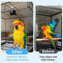 23.6X16.9In Bird Cage Tray Liners, Disposable Cage Liners 100 Sheets for Birds,