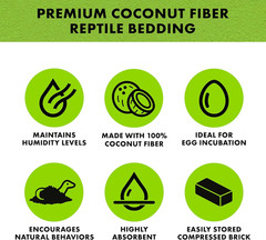 Coconut Husk Brick, Organic Bedding for Reptiles, Made with 100% Coconut Fiber,