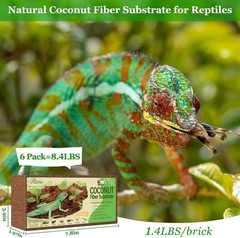 6 Pack Natural Coconut Fiber Substrate for Reptile- Compressed Coconut Husk …
